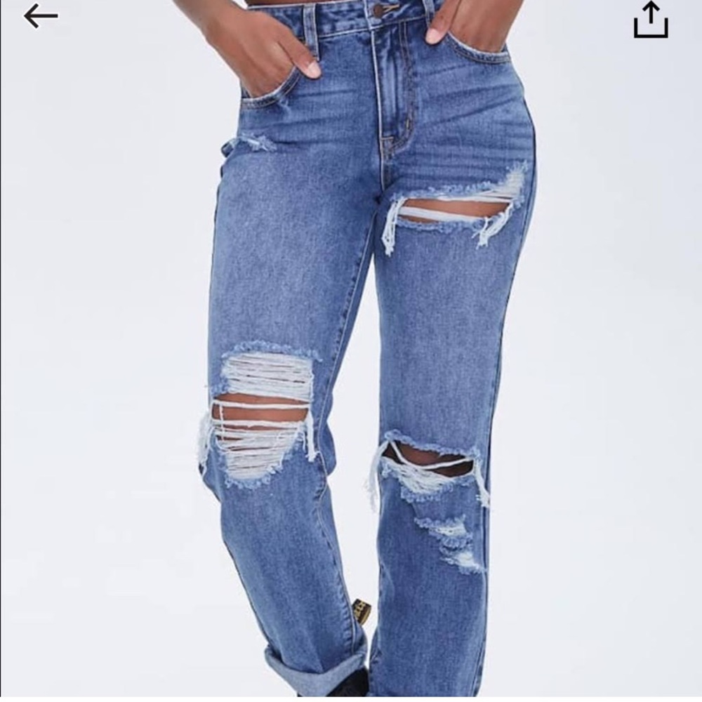Forever 21 Ripped Boyfriend Jeans